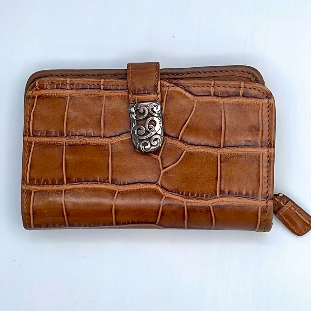 Brighton Croc Embossed Leather Wallet